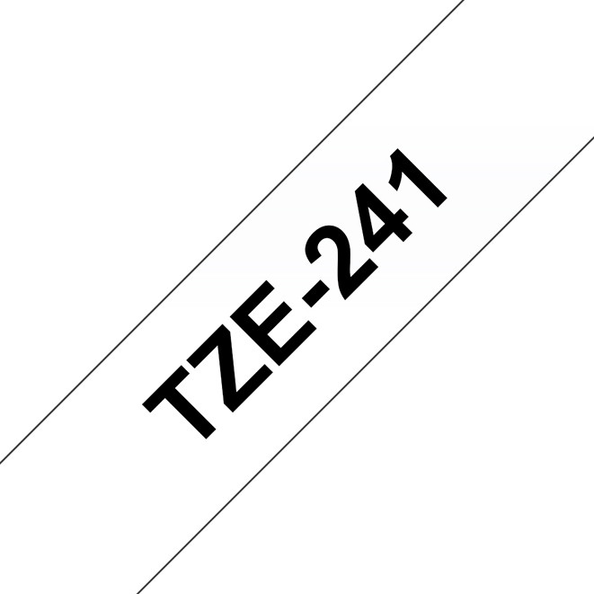 Brother Ruban TZe-241 pour tiqueteuse - 18 mm x 8 m - Noir sur Blanc