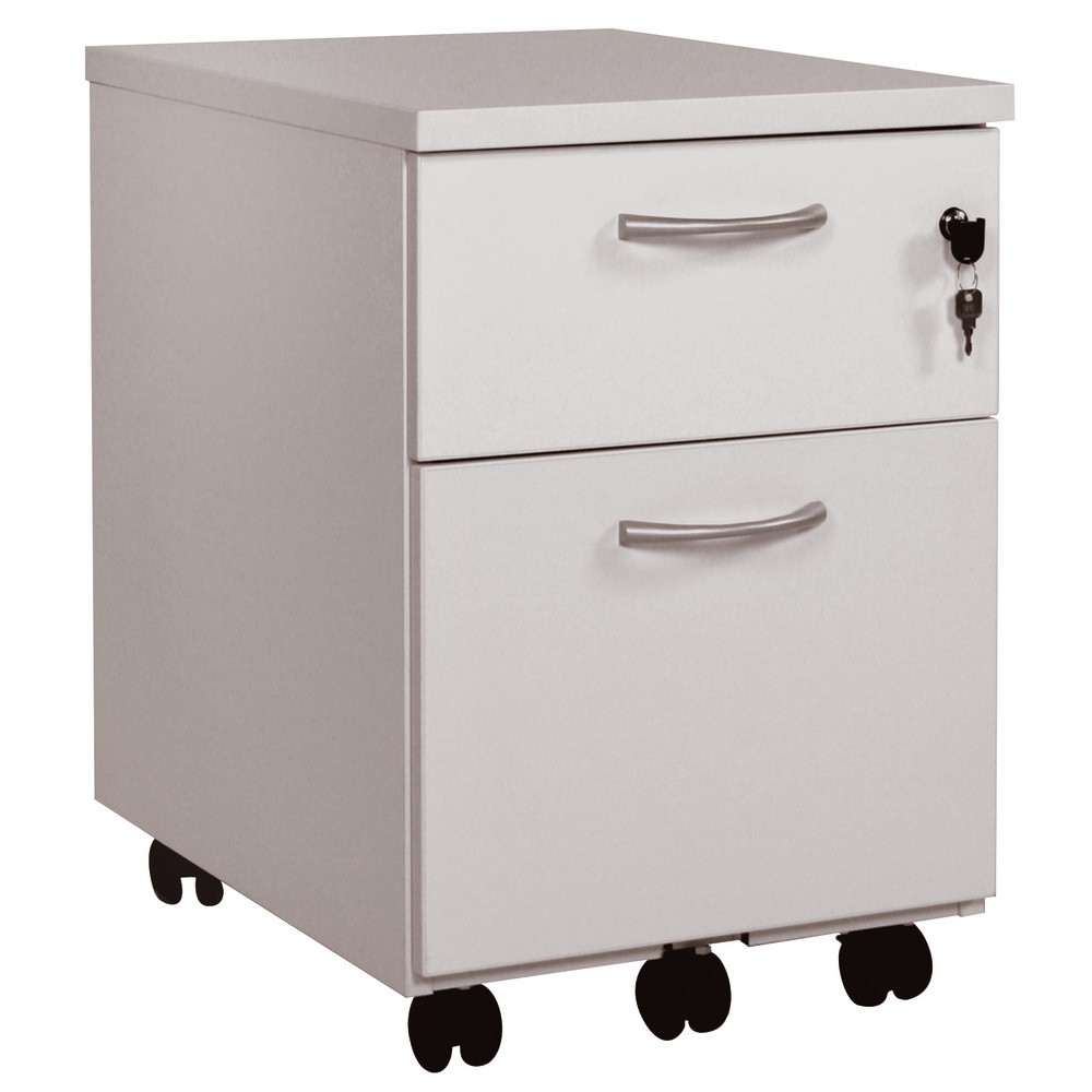 Caisson mobile 2 tiroirs L.42 x P.58 x H.60 cm - Gris