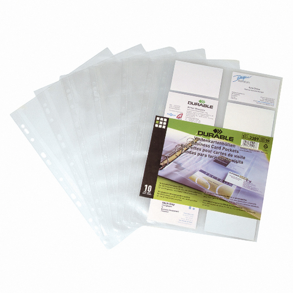 Durable pochettes cartes de visite pour Visifix - Lot de 10