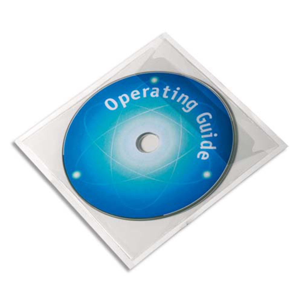 Durable Bote de 10 pochettes adhsives pour CD
