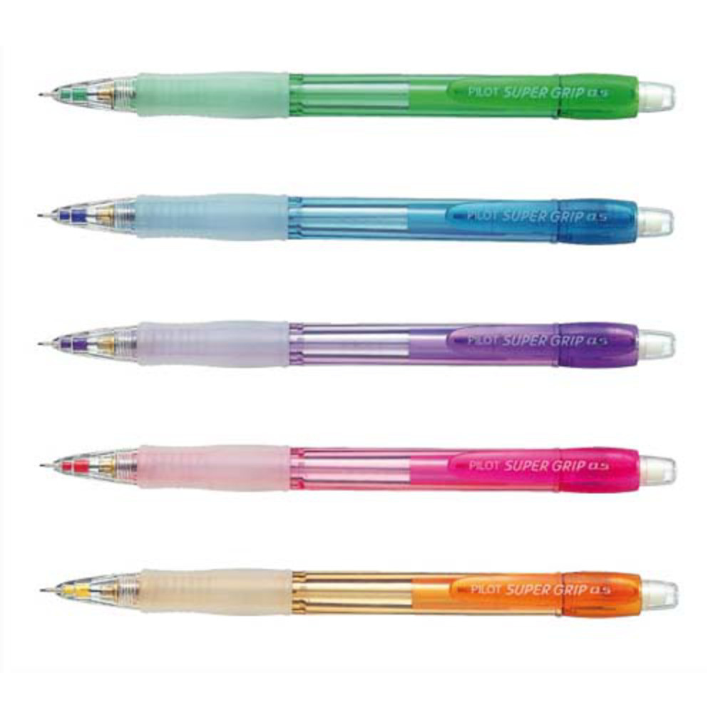 Pilot Porte-mines Super Grip 0.5 mm  avec grip coloris néon assortis - lot de 12