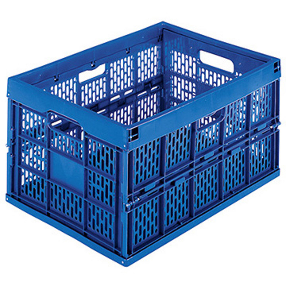 VISO Bac pliable 360 x 535 x 280 mm avec couvercle et poignées lot de 5 - 45 L - Polypropylène bleu