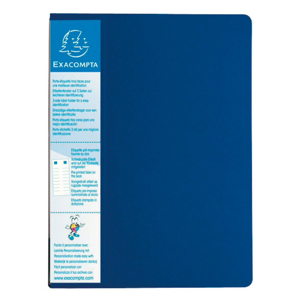 Exacompta Porte vues Up-line A4 avec porte-tiquette 3faces - Polypropylne - 40pochettes - 80 vues - Bleu