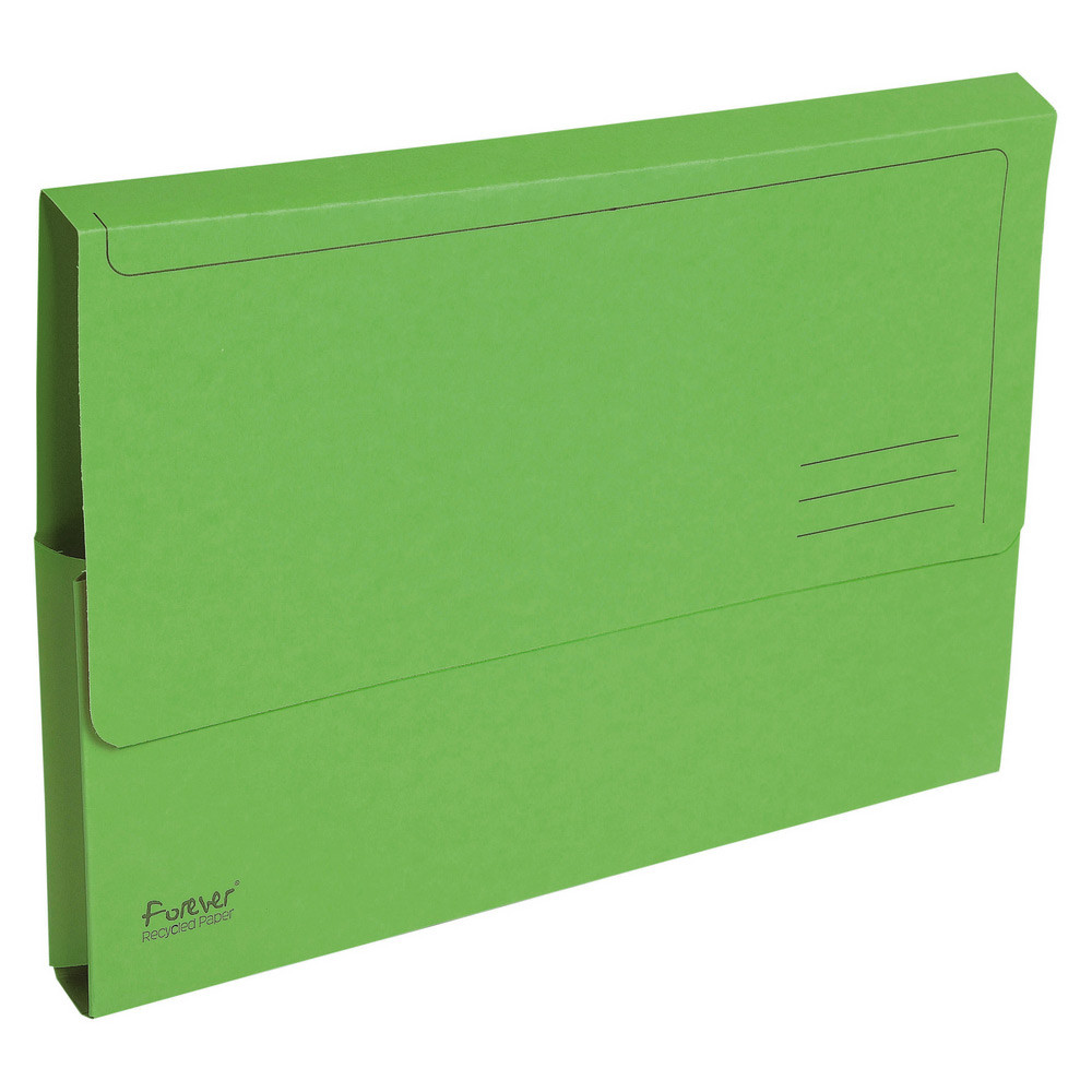 Exacompta Porte-documentsForeverA4, 200feuilles 245x325mm,  carte recycle , vert - Lot de 10