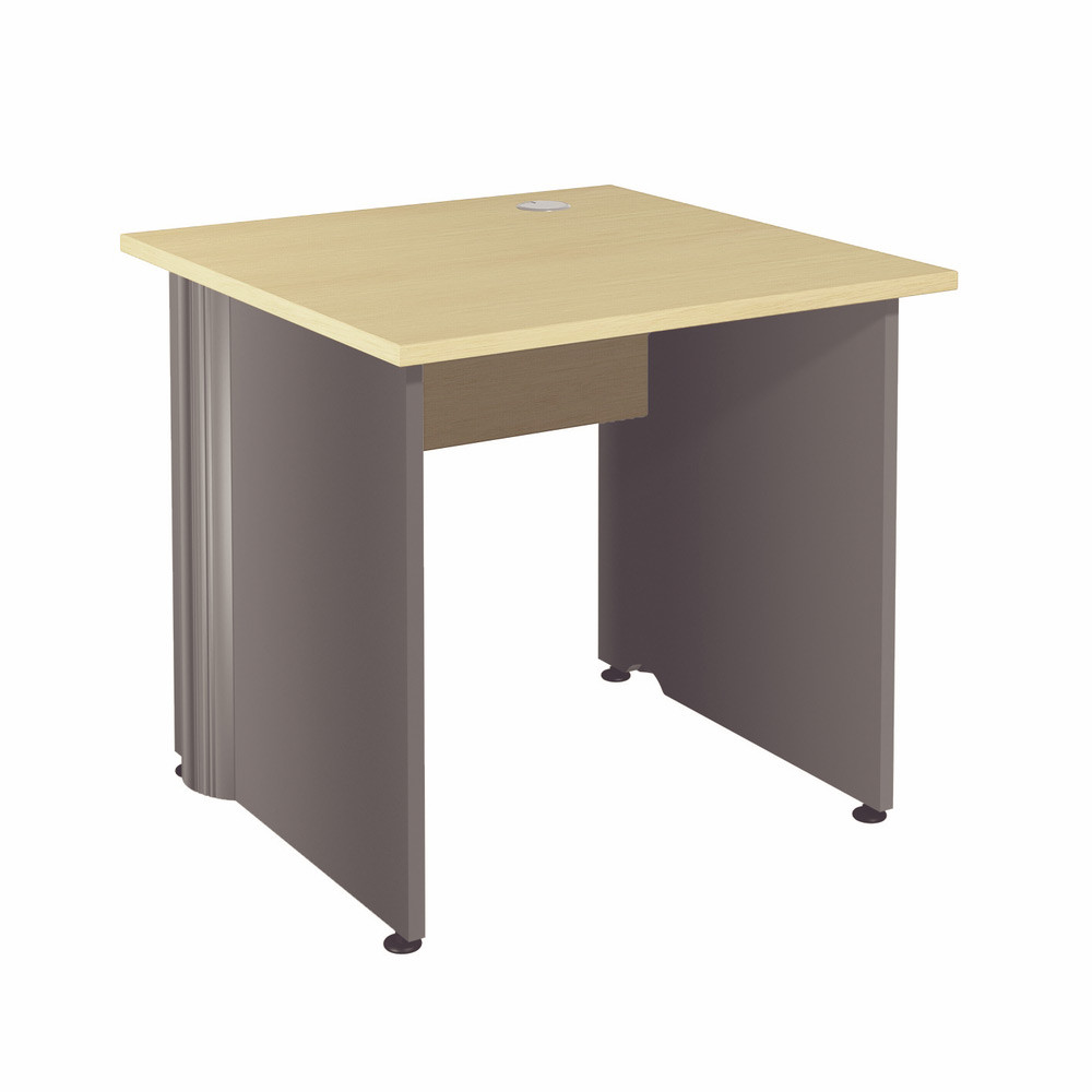Bureau Droit Activity - L.80 x P.80 cm - Plateau Htre - Pieds pleins Anthracite
