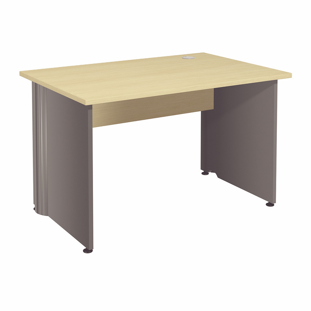 Bureau Droit Activity - L.120 x P.80 cm - Plateau Htre - Pieds pleins Anthracite