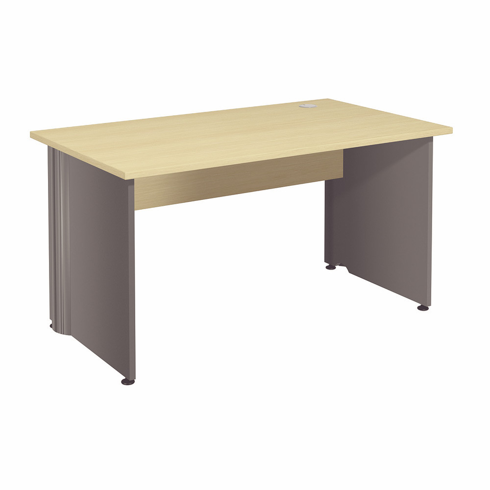 Bureau Droit Activity - L.140 x P.80 cm - Plateau Htre - Pieds pleins Anthracite
