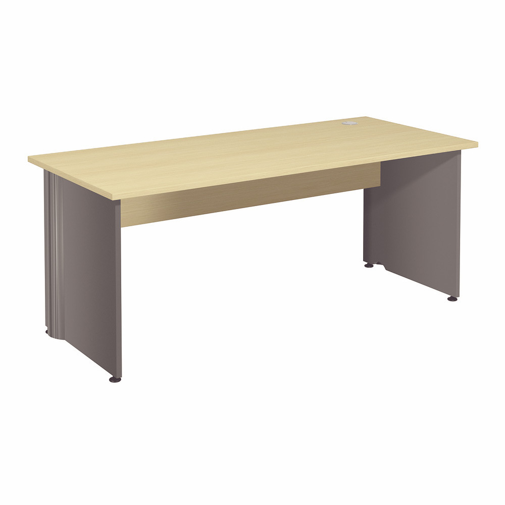Bureau Droit Activity - L.180 x P.80 cm - Plateau Htre - Pieds pleins Anthracite