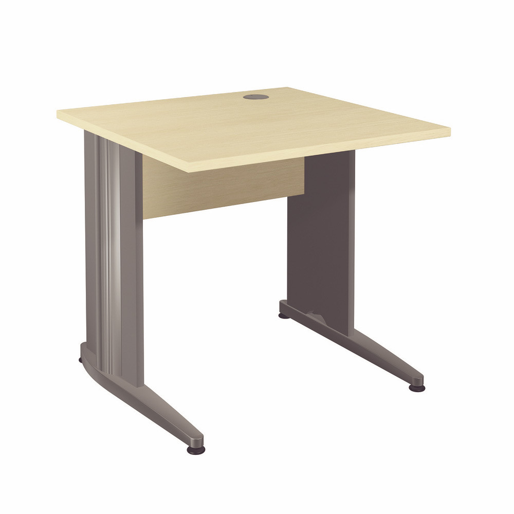 Bureau Droit Activity - L.80 x P.80 cm - Plateau Htre - Pieds L Anthracite