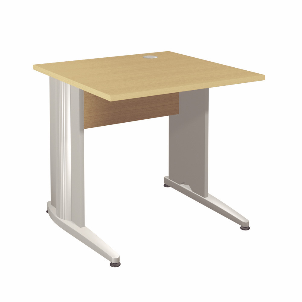 Bureau Droit Activity - L.80 x P.80 cm - Plateau Htre - Pieds L Aluminium
