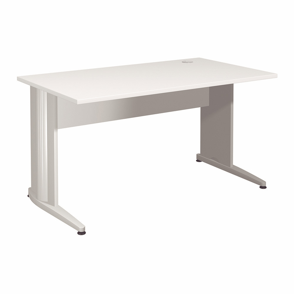 Bureau Droit Activity - L.140 x P.80 cm - Plateau Blanc - Pieds L Blanc