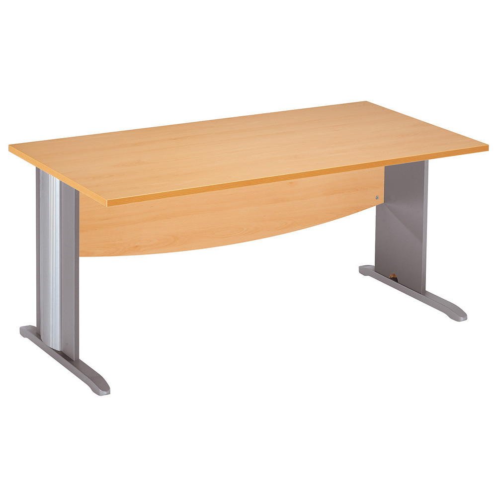 Bureau Droit Activity - L.160 x P.80 cm - Plateau Htre - Pieds L Aluminium