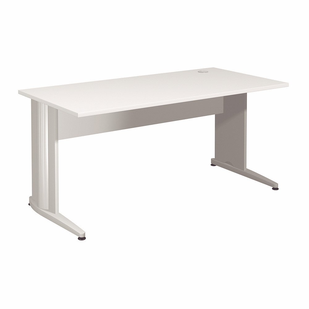 Bureau Droit Activity - L.160 x P.80 cm - Plateau Blanc - Pieds L Blanc