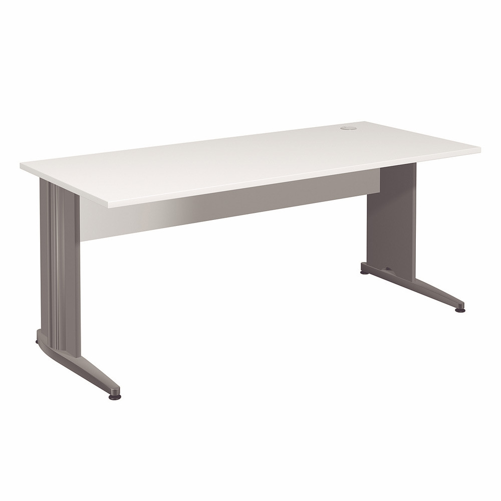 Bureau Droit Activity - L.180 x P.80 cm - Plateau Blanc - Pieds L Anthracite