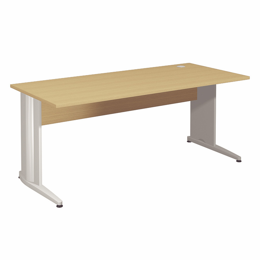 Bureau Droit Activity - L.180 x P.80 cm - Plateau Htre - Pieds L Aluminium