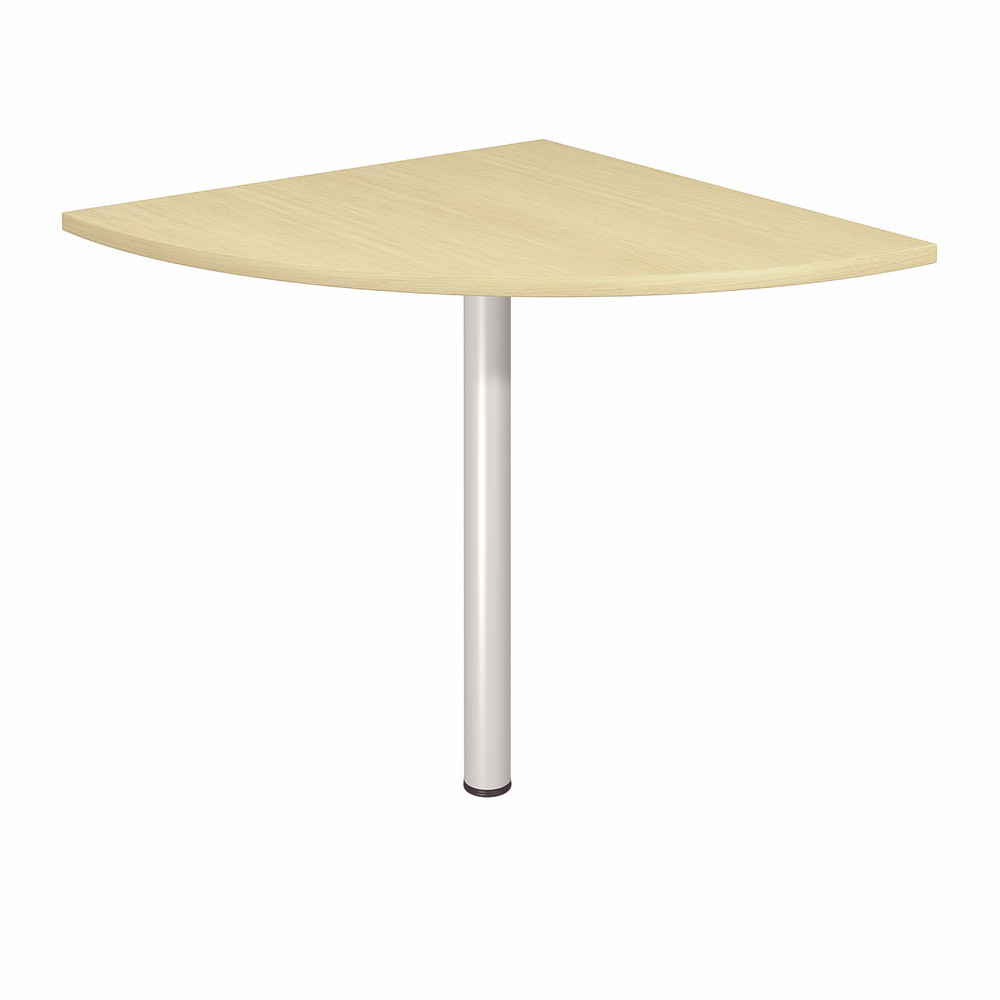Angle de liaison 90° arrondi ACTIVITY - Côtés 80 cm - Plateau Hêtre - Pied Aluminium