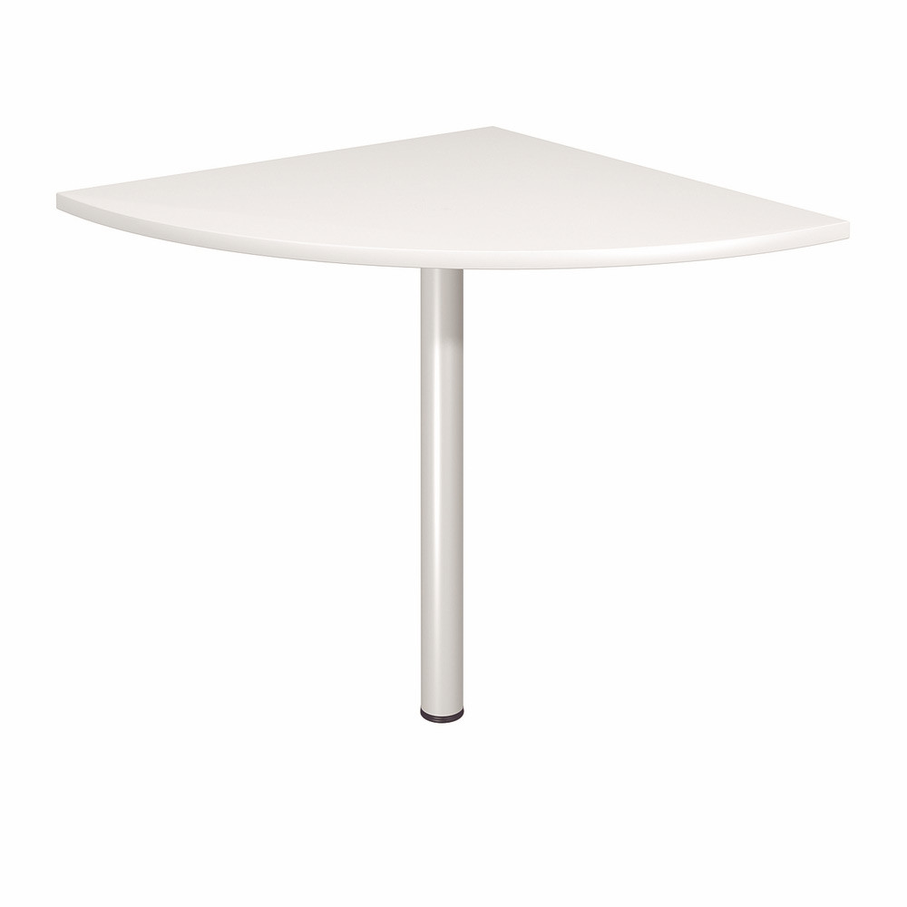 Angle de liaison 90 arrondi Axiome - Cts 80 cm - Plateau Blanc - Pied Aluminium