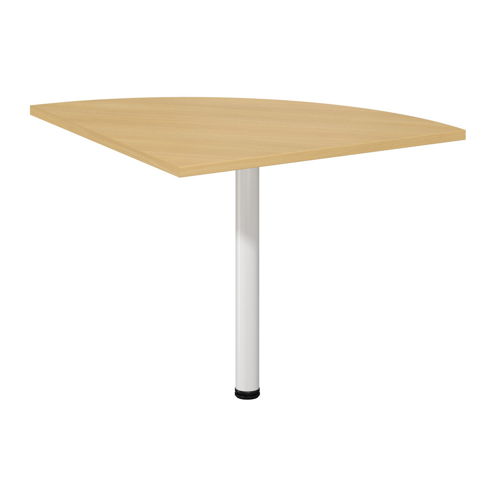 Angle de liaison 90 arrondi Axiome - Cts 80 cm - Plateau Htre - Pied Blanc