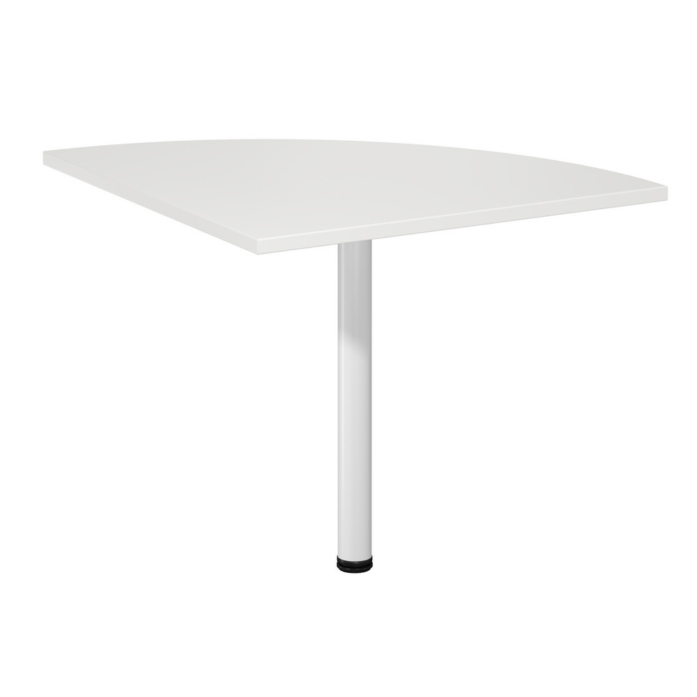 Angle de liaison 90 arrondi Axiome - Cts 80 cm - Plateau Blanc - Pied Blanc