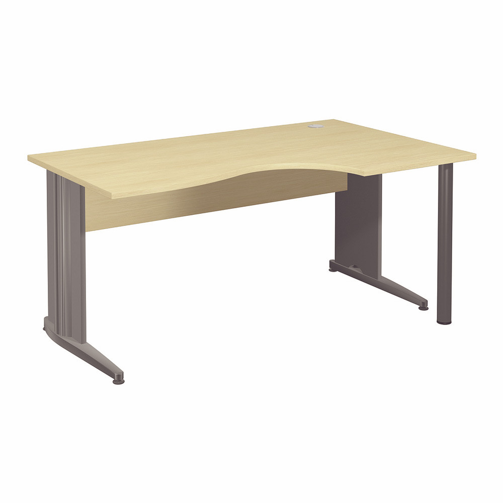 Bureau compact retour  droite Activity - L.160 x P.120 cm - Plateau Htre - Pieds L Anthracite