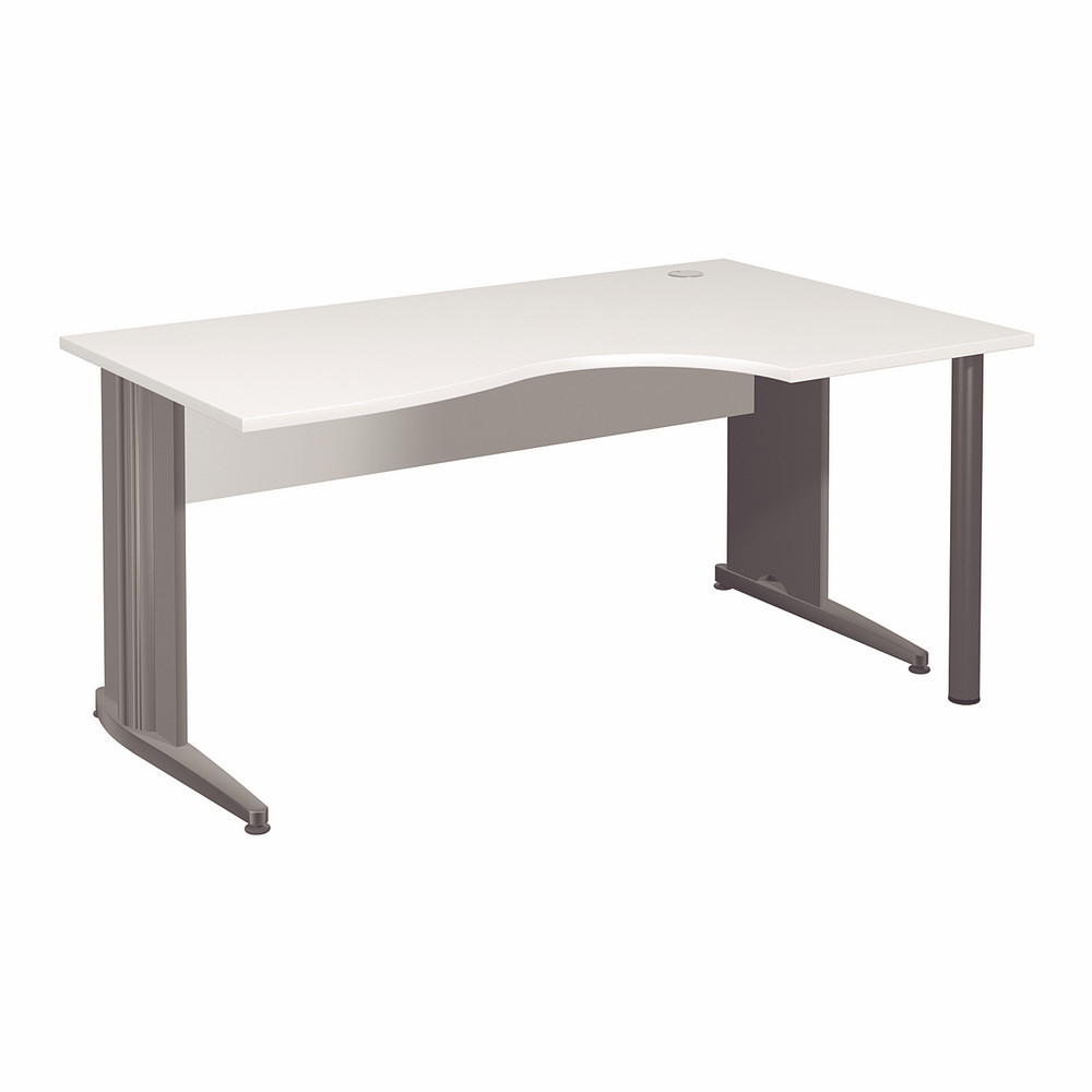 Bureau compact retour  droite Activity - L.160 x P.120 cm - Plateau Blanc - Pieds L Anthracite