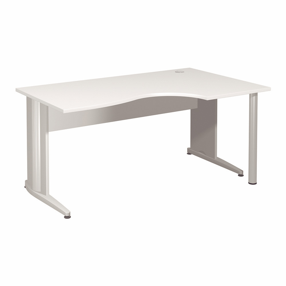 Bureau compact retour  droite Activity - L.160 x P.120 cm - Plateau Blanc - Pieds L Blanc