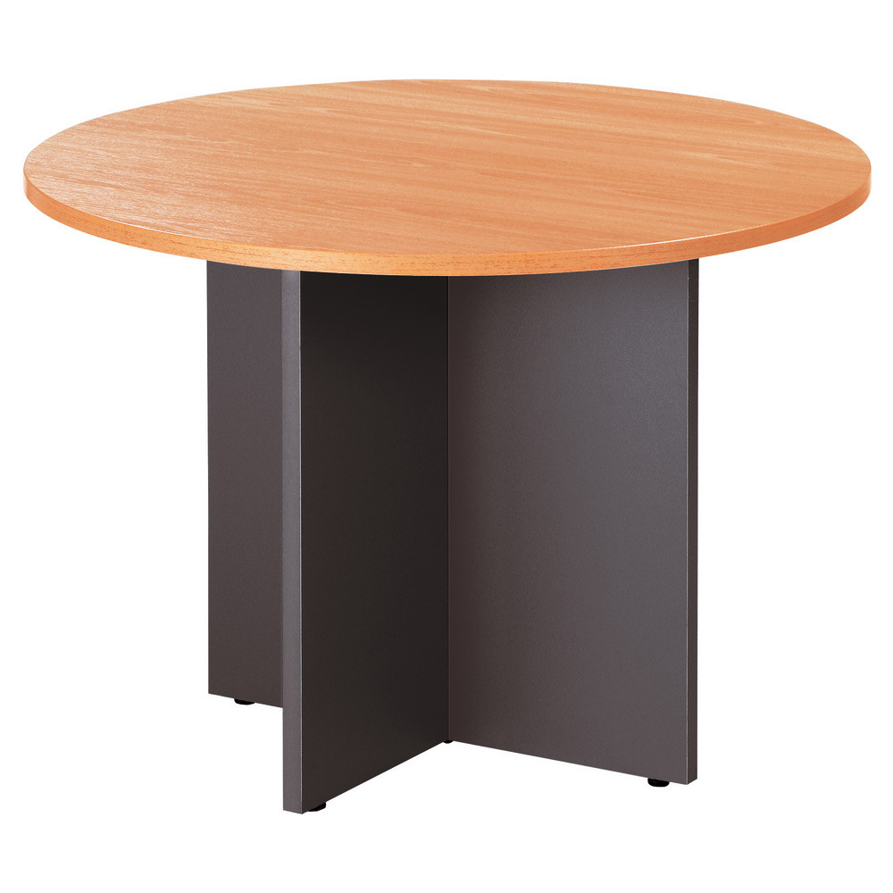 Table ronde Activity Ø.100 cm - Plateau Hêtre - Pieds Anthracite
