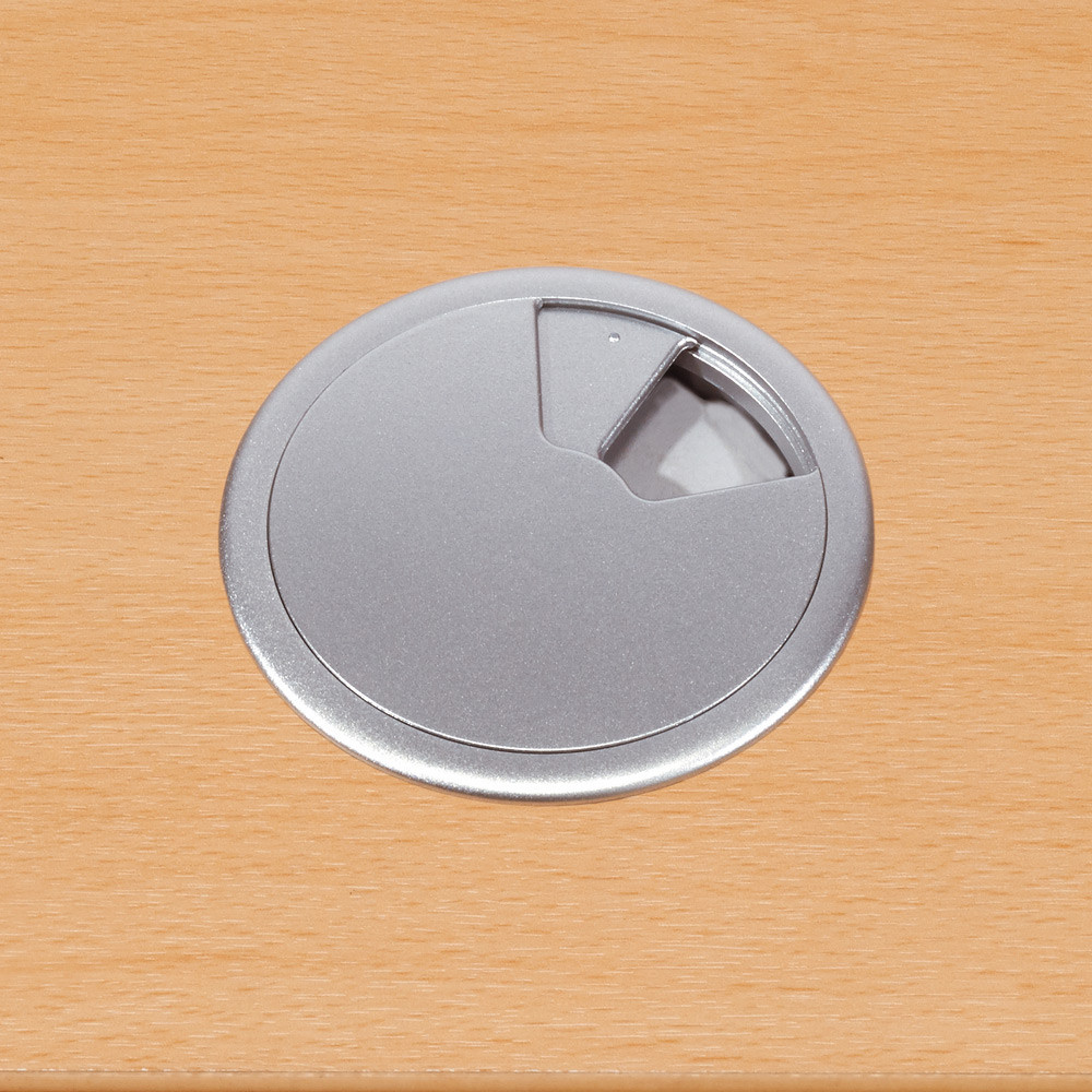 Obturateur passe-cbles 80mm pour bureau - Aluminium