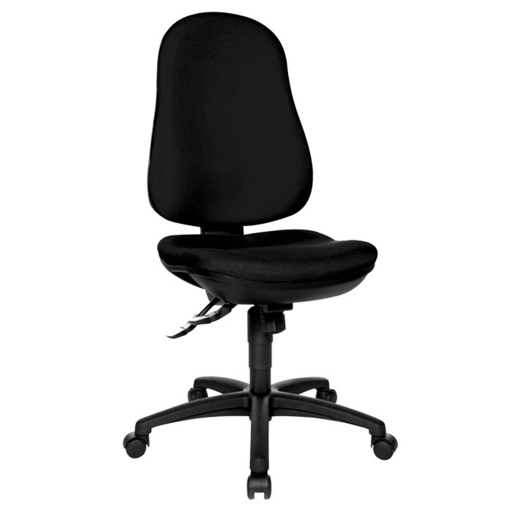 Topstar Siège de bureau NOA Tissu Noir Hauteur réglable - Dossier Roulettes Mécanisme Synchrone