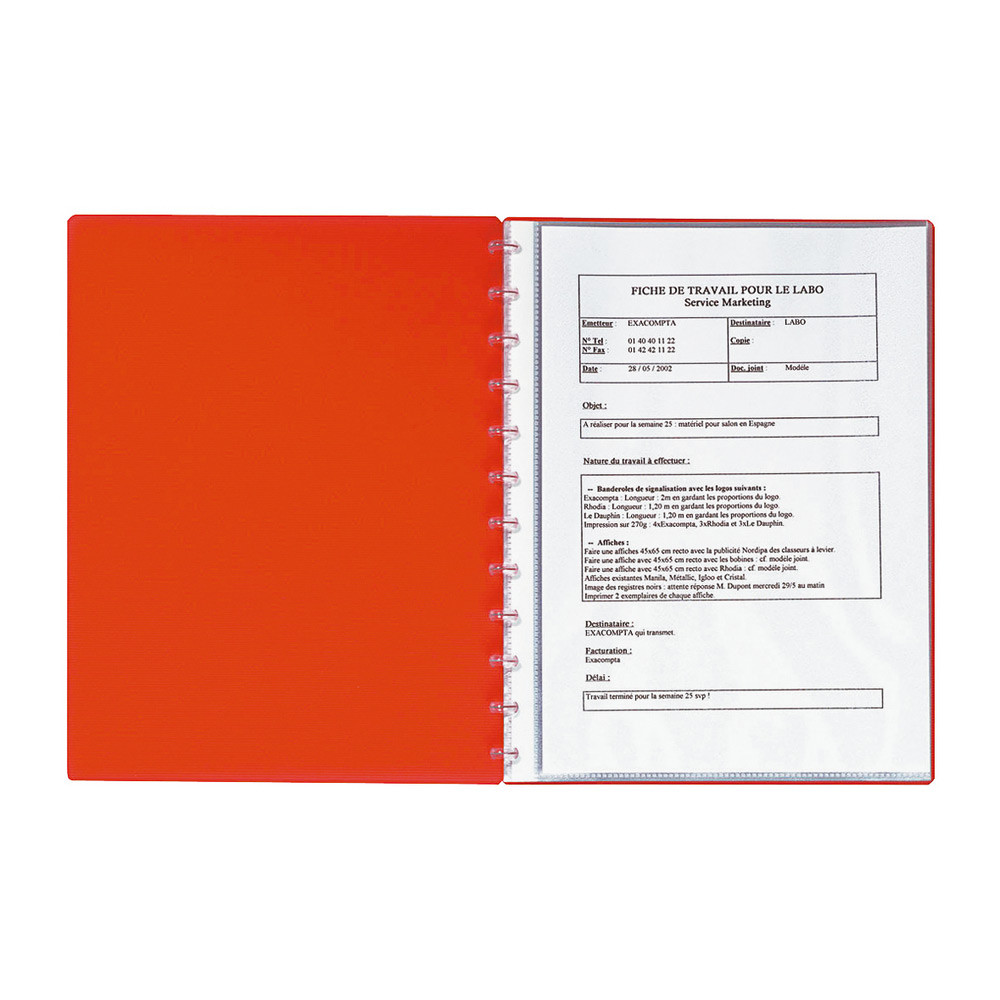 Exacompta Porte vues  anneaux Linicolor A4 - 30 pochettes - 60 vues - Assortis
