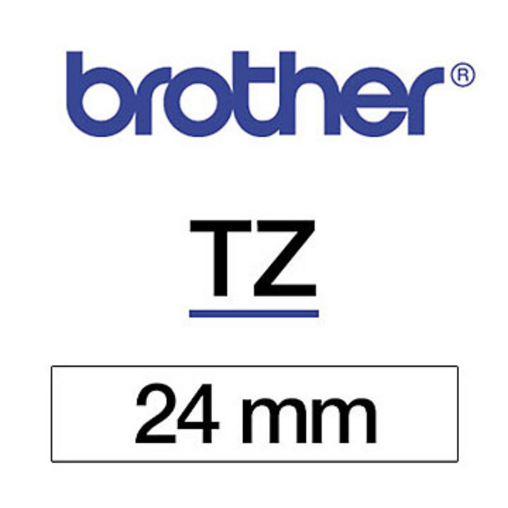 Brother Ruban TZe-251 pour tiqueteuse - 24 mm x 8 m - Noir sur Blanc