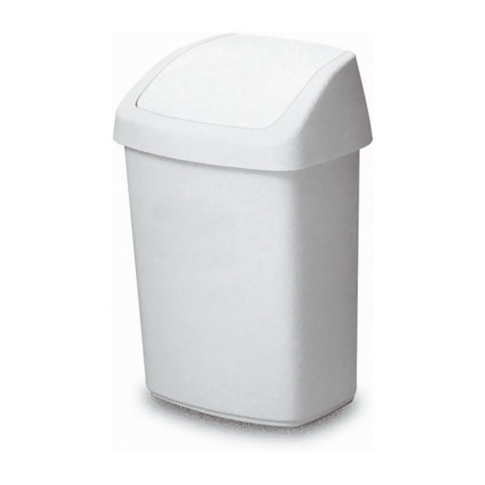 Rossignol Poubelle avec couvercle basculant - 18 L - Blanc