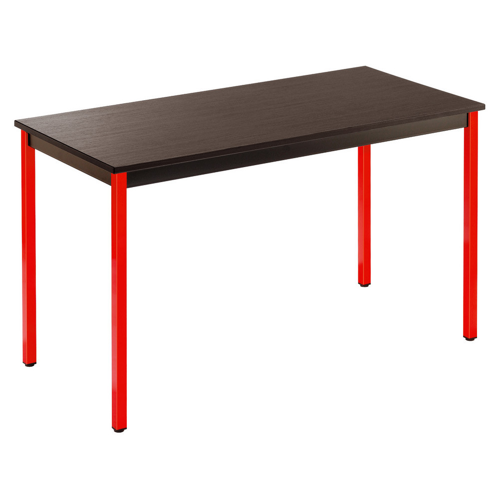 Table de runion modulable rectangle - L.120 x P.60 cm - Plateau Noir - Pieds Rouge
