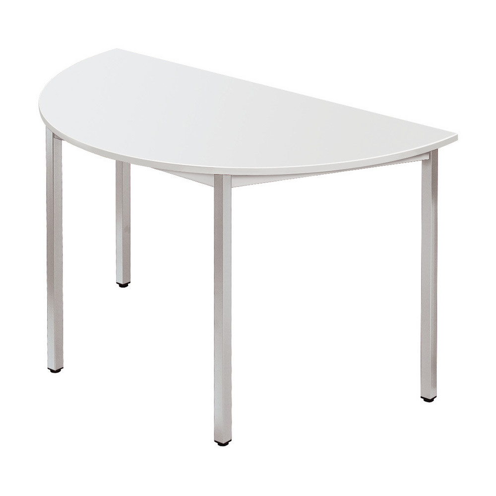 Table de réunion modulable 1/2 rond - L.120 x P.60 cm - Plateau Gris - Pieds Gris