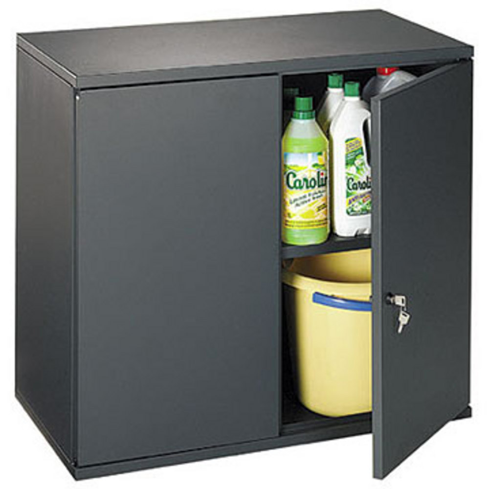 Armoire mtal Starting portes battantes - H. 72 x L. 80 cm - Corps Anthracite - Portes Anthracite