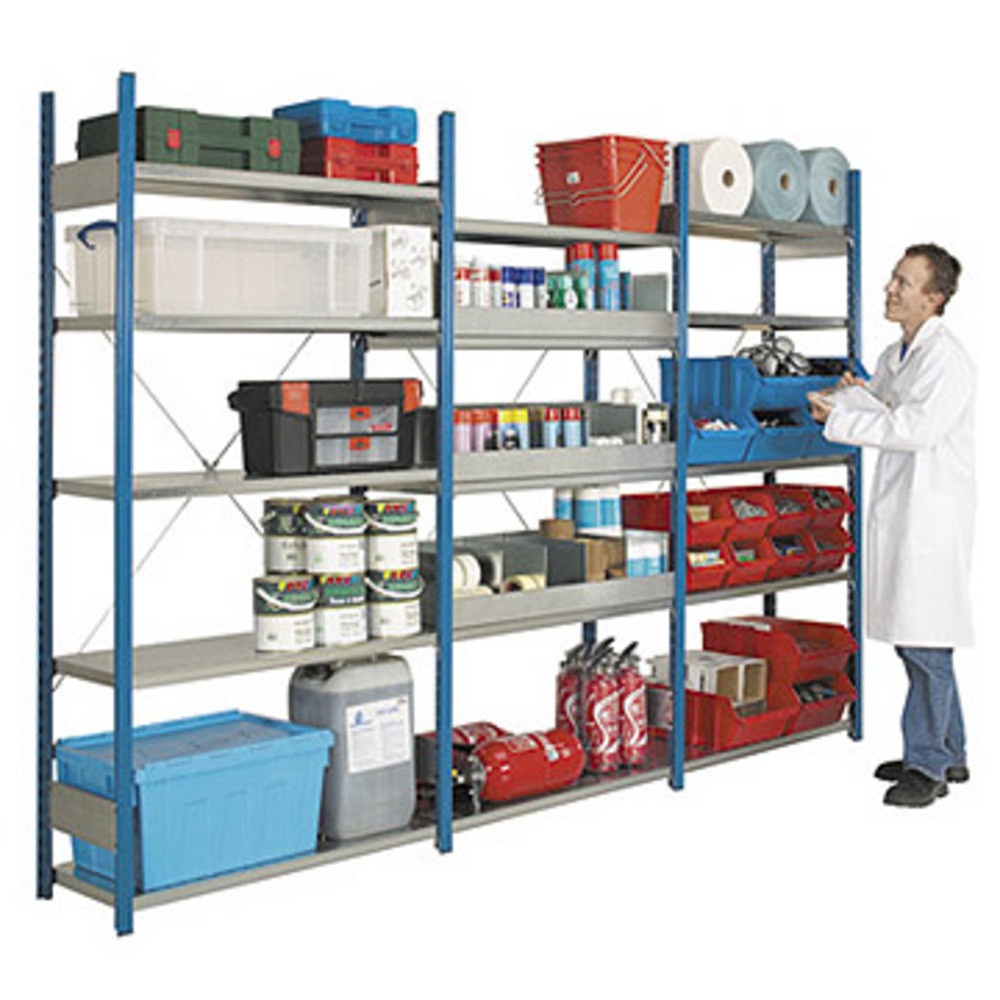 Rayonnage industriel Tl 200 - Galvanis - P. 40 cm  - A tablettes pleines - Elment Suivant