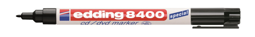 edding Marqueur CD/DVD 8400, Pointe ogive 0,5 - 1 mm, Noir