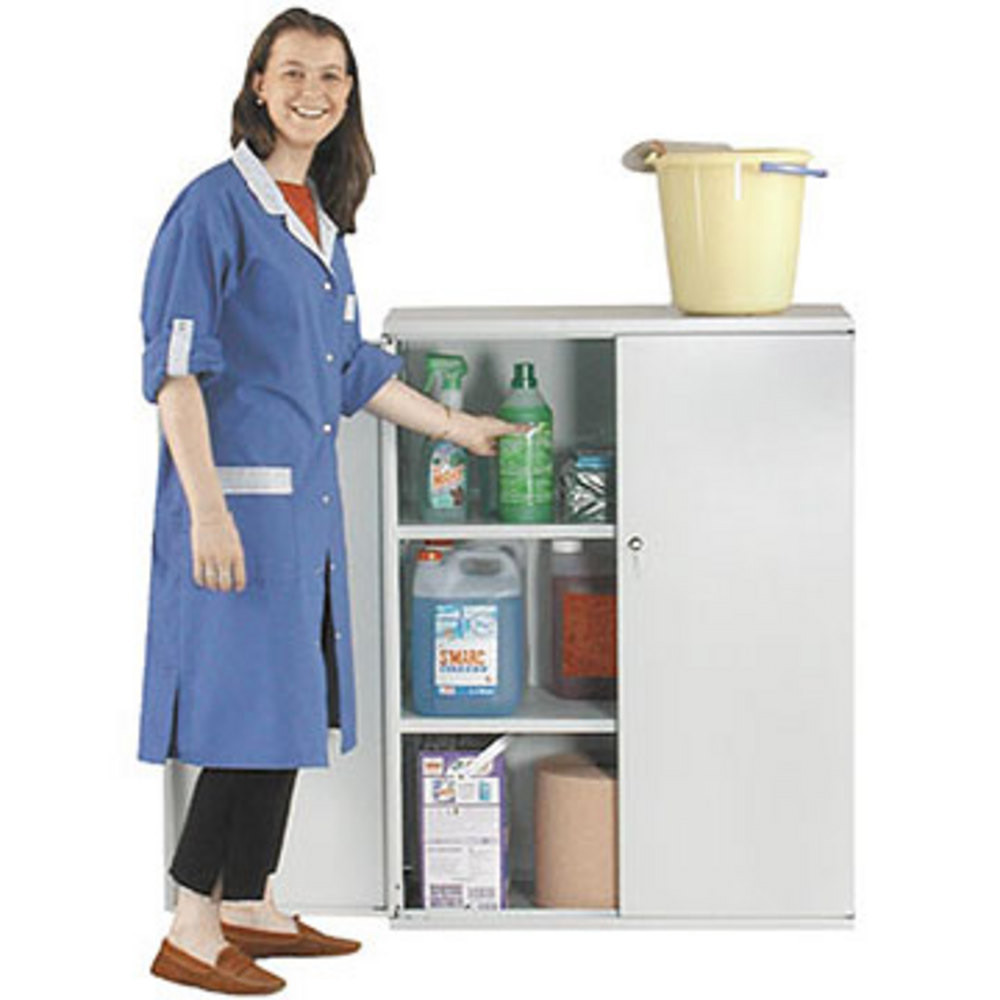 Armoire mtal Starting portes battantes H.105 x L. 80 cm - Corps gris - Portes grises