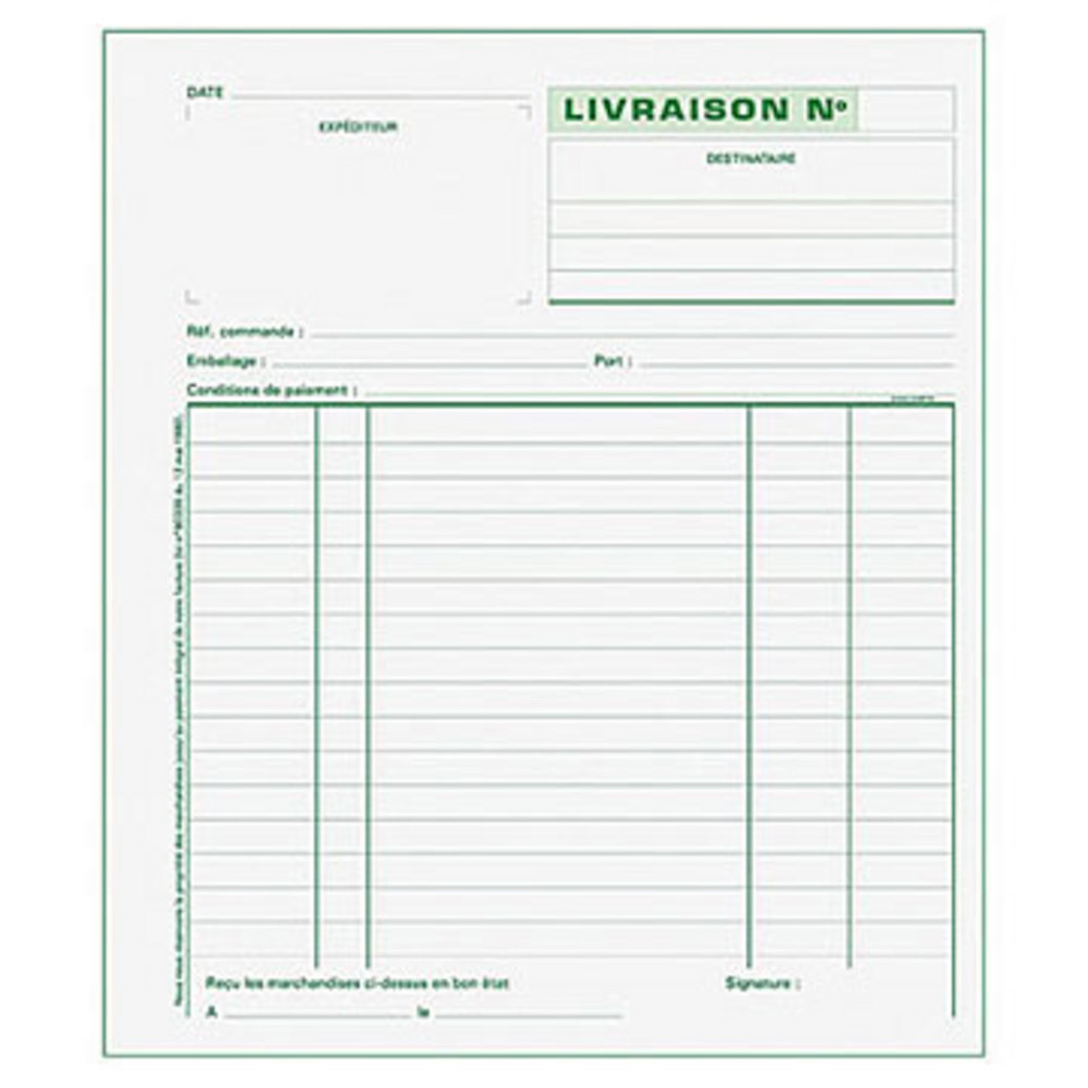 Exacompta Manifold LIVRAISONS 21 x 18 cm 50 feuilles autocopiantes 2 exemplaires