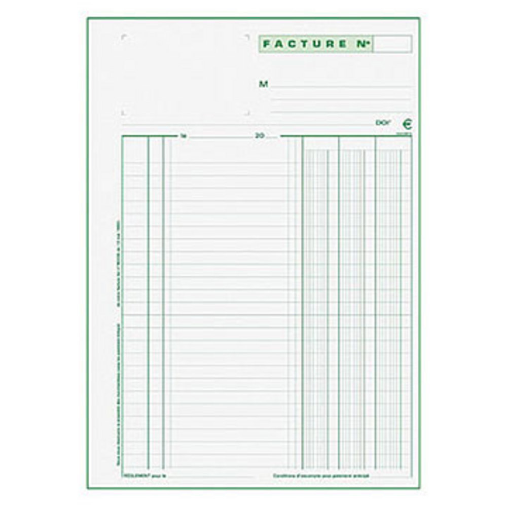 Exacompta Manifold FACTURES - 29,7 x 21 cm - 50 feuilles autocopiantes 2 exemplaires