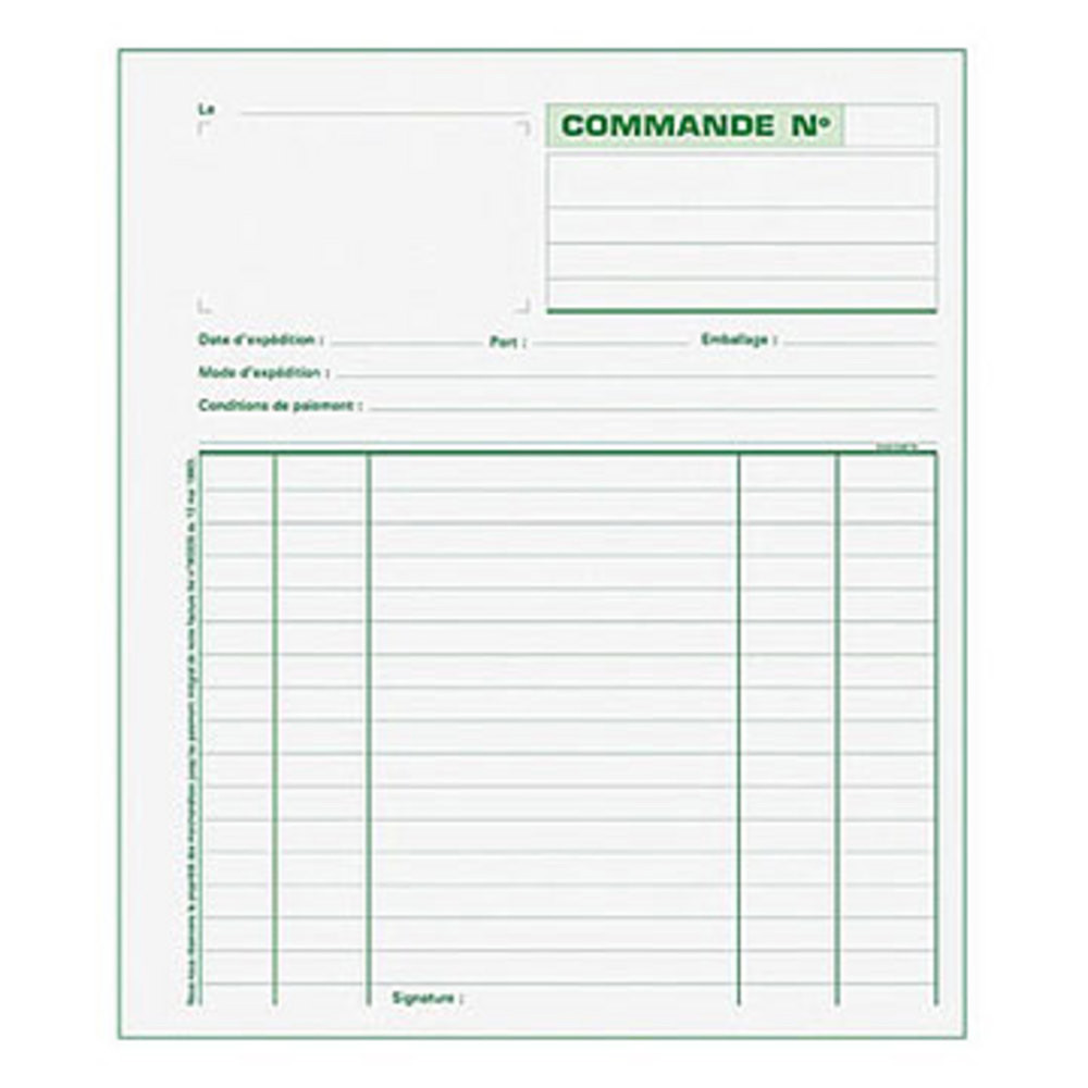 Exacompta Manifold COMMANDES 21 x 18 cm 50 feuilles autocopiantes 3 exemplaires