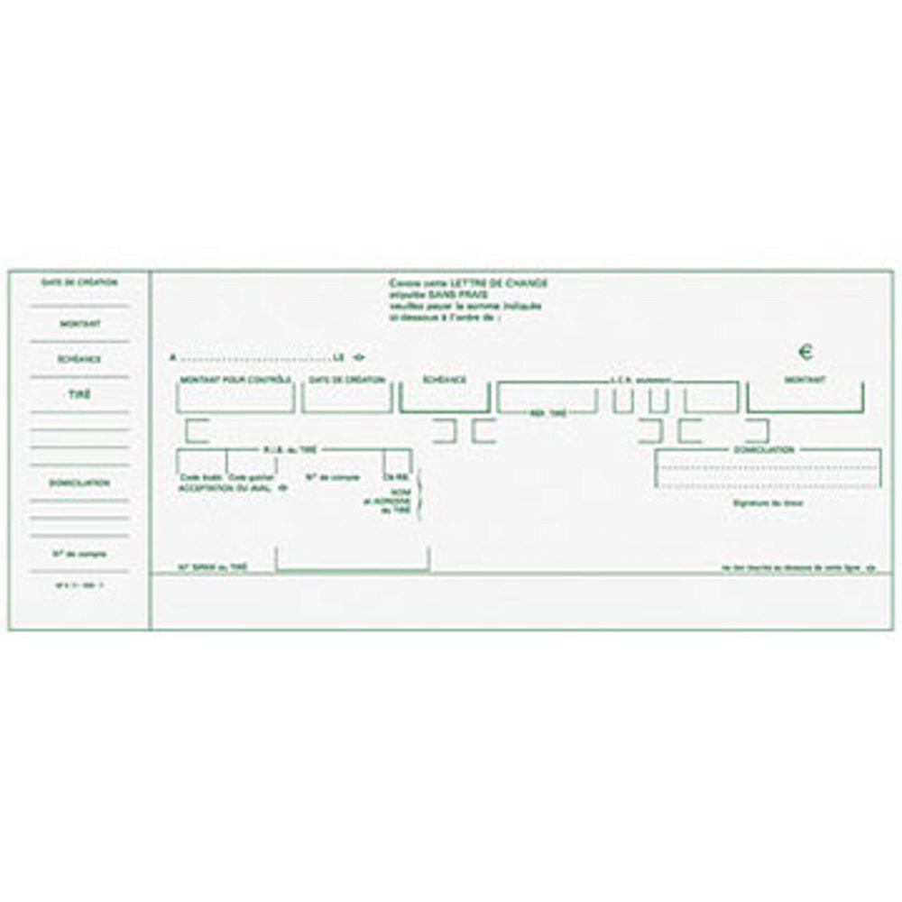 Exacompta Carnet à souche Traites Normalisées NF K 11030 Format horizontal 10 1 x 21 cm 50 feuilles - vue 2