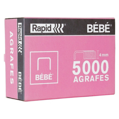 Rapid Agrafes Bébé 8/4 en acier galvanisé cuivré - Capacité 15 feuilles - Boîte de 5000