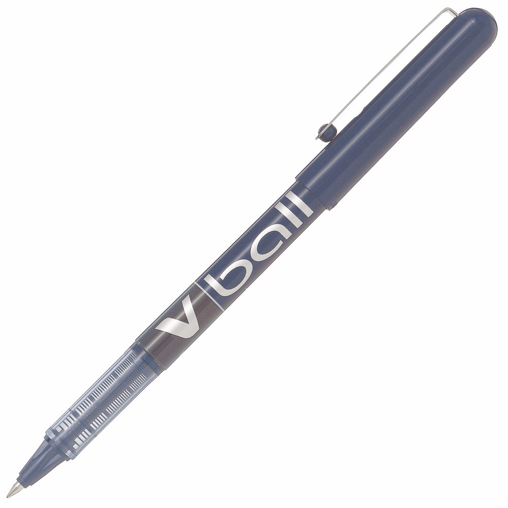 Pilot V Ball Stylo roller encre liquide à capuchon pointe fine 0,5 mm bleu