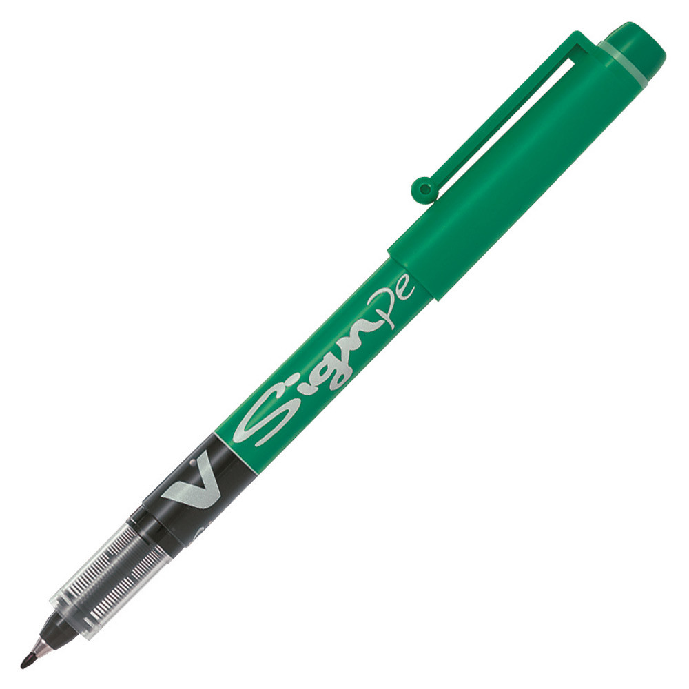 Pilot V-Sign Pen Stylo feutre à capuchon pointe moyenne 2 mm - Vert