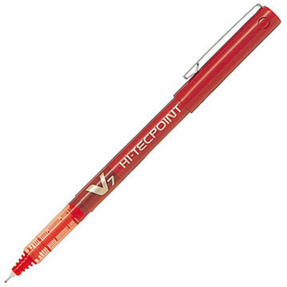 Pilot Hi-Tecpoint V7 - Stylo roller pointe moyenne 0,7 mm - Rouge