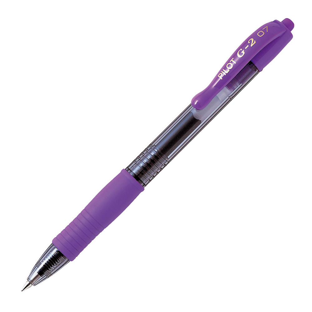 Pilot G2 Stylo roller encre gel rtractable pointe moyenne 0,7 mm violet