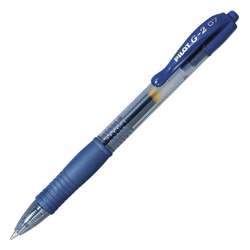 Pilot G2 Stylo roller encre gel rétractable pointe moyenne 0,7 mm bleu nuit
