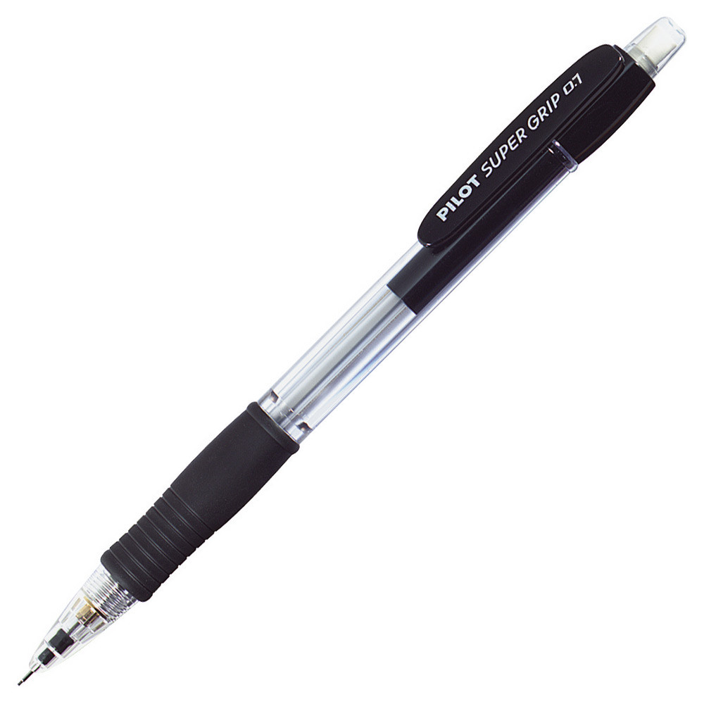 Pilot SuperGrip, porte-mines, mine HB de 0,7mm, corps noir avec zone de prhension