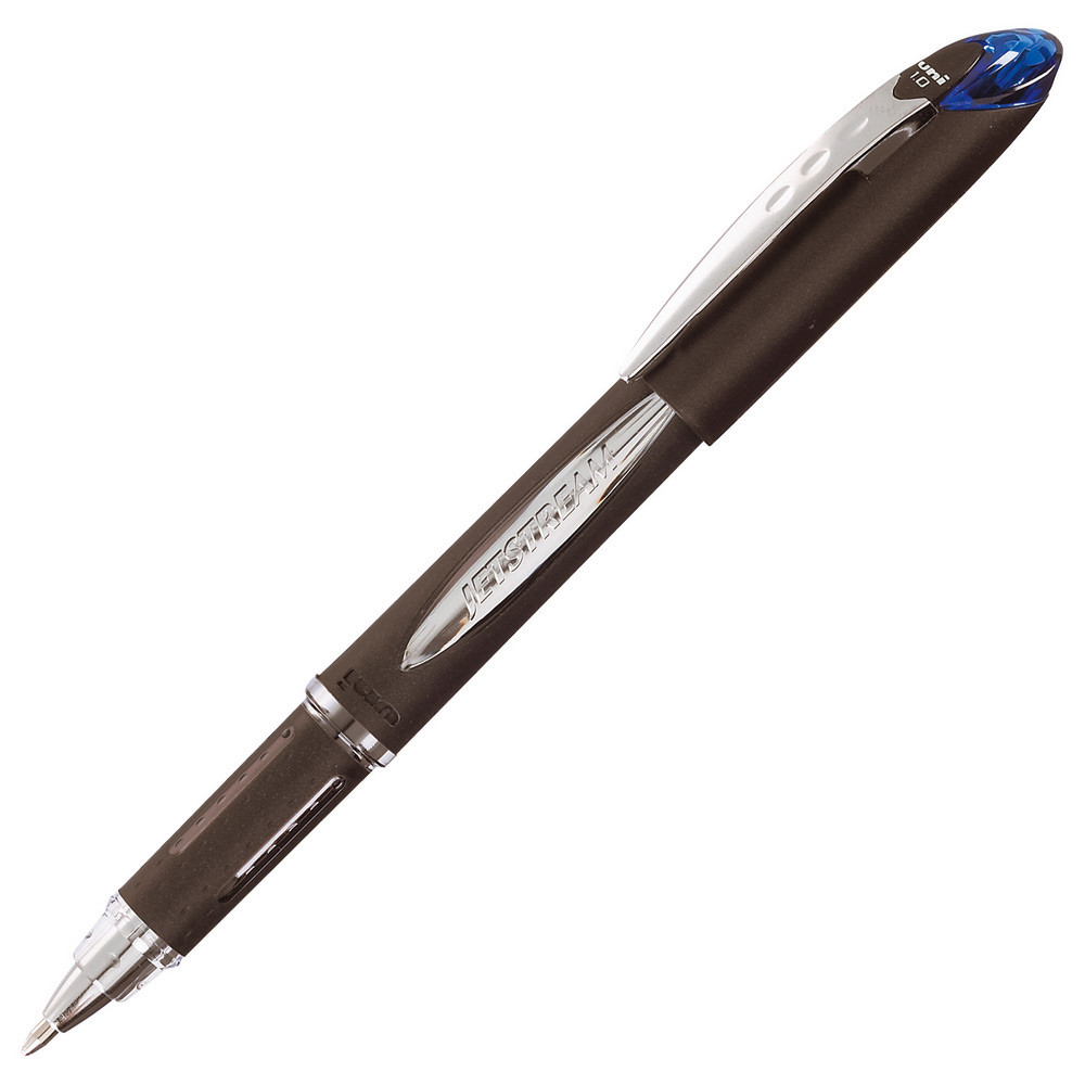Uni Roller Jetstream pointe moyenne de 1mm - corps noir encre bleue